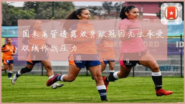 国米高管透露放弃欧冠因无法承受双线作战压力